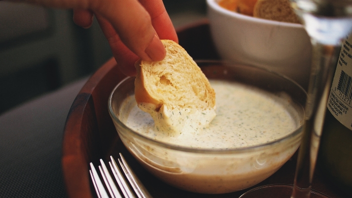 Hand outdoor dip dish Photo