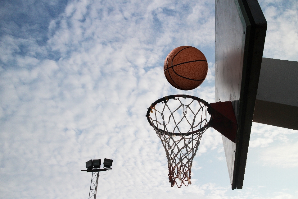 Outdoor white basketball blue