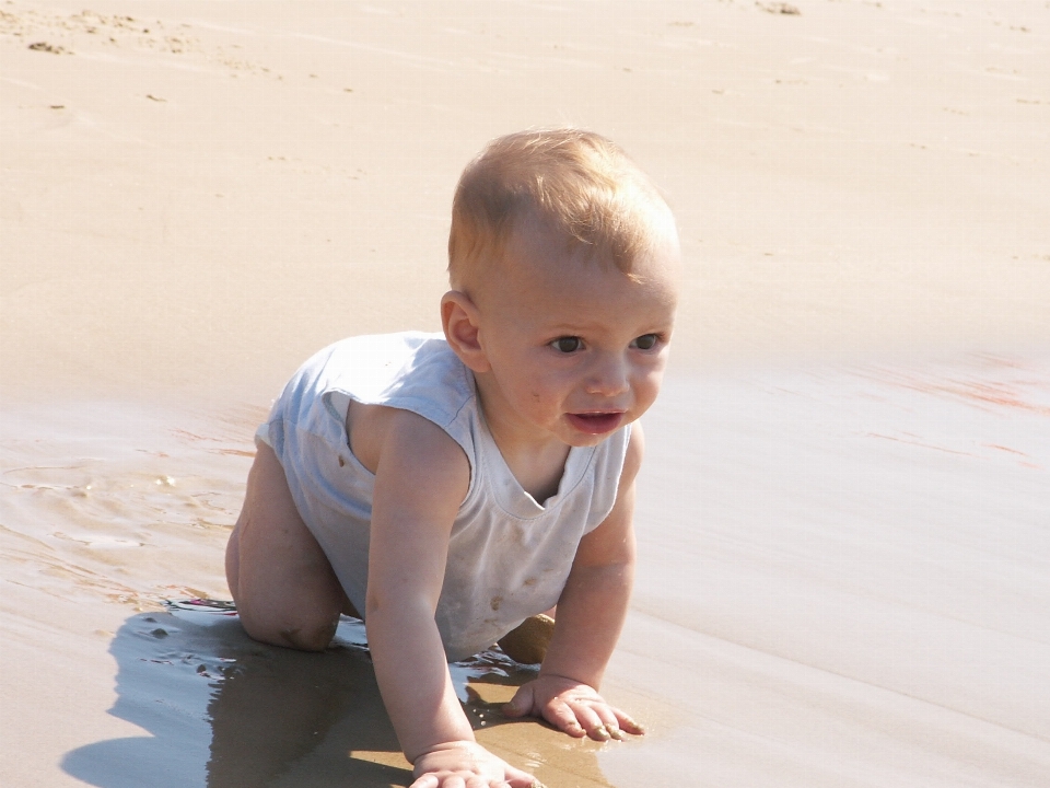 Hand beach sea sand