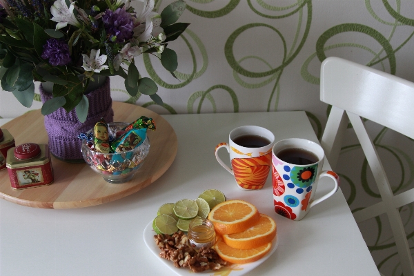 Table morning flower orange Photo