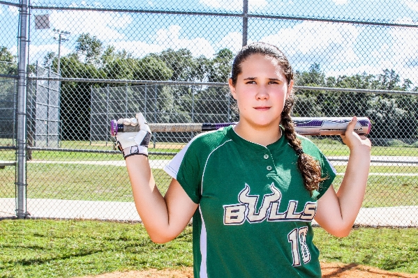 Fence girl baseball sport Photo