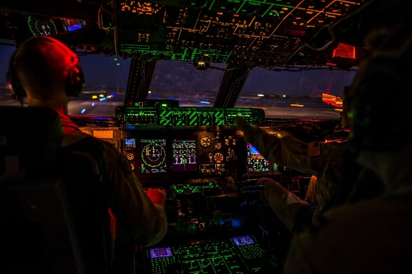 Sky night flying airplane Photo