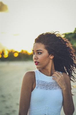 Beach landscape person girl Photo