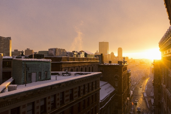 Photo Neige coucher de soleil ligne d'horizon nuit