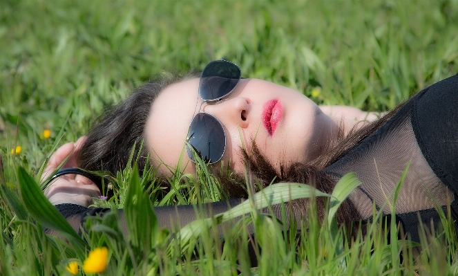 Grass girl woman lawn Photo