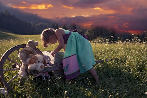 Nature grass people girl Photo