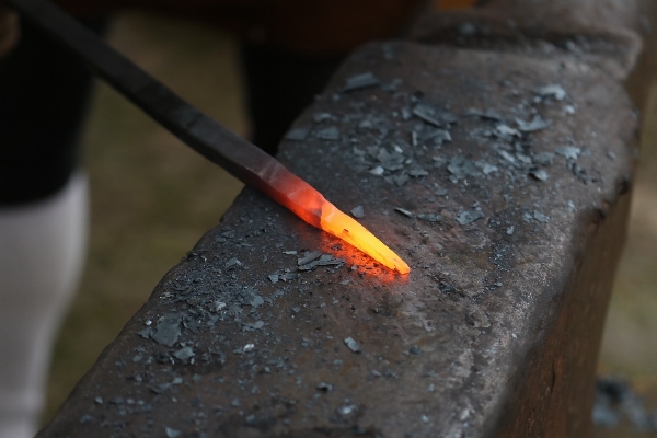 Glowing tool steel red Photo