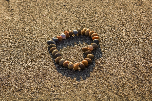 Strand sand ozean herz Foto