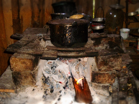 Wood kitchen carving peasant Photo