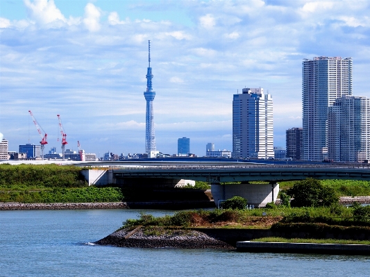 Sky bridge skyline city Photo