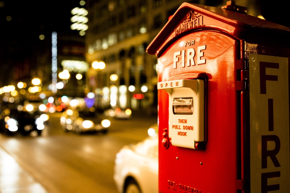 Street night city red