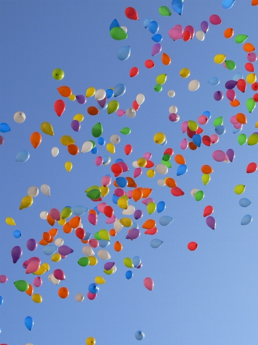 Gökyüzü taç yaprağı balon sıcak hava balonu