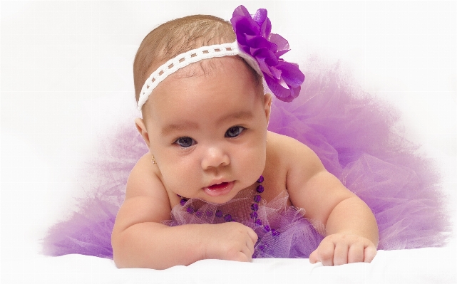 Girl flower purple petal Photo