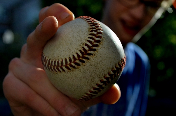 Hand baseball leather game Photo