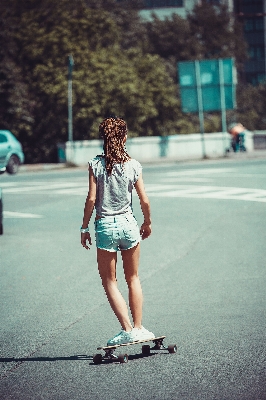 Girl woman hair road Photo