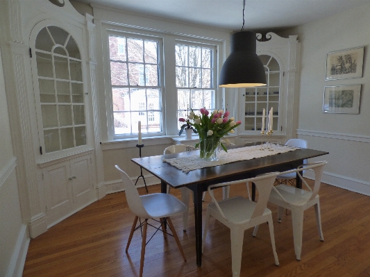 Table wood white chair Photo