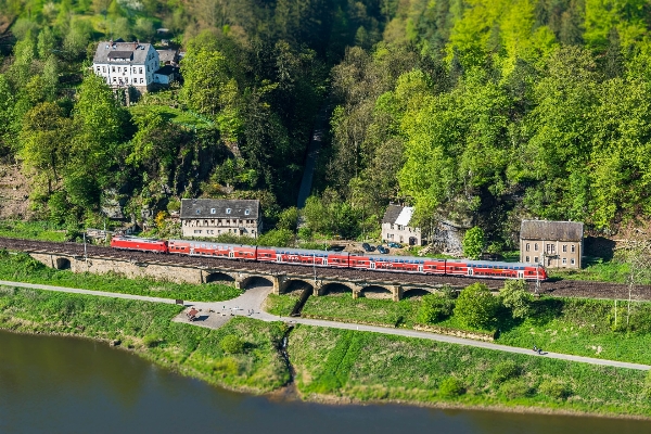 Track railway bridge view Photo