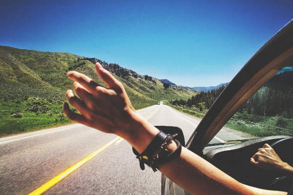 Hand adventure driving travel Photo