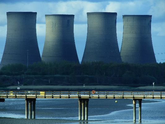 Reflection tower chimney industrial Photo