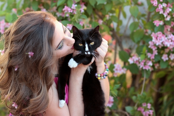 Girl flower love portrait Photo