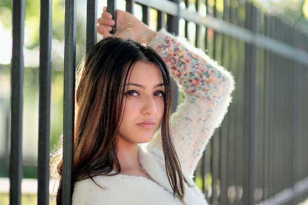 Person fence girl woman Photo