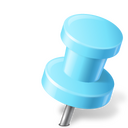 Pushpin blue Icon