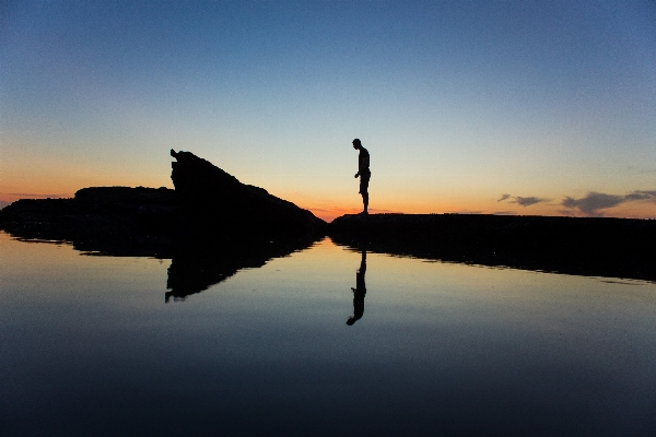 Man sea coast water Photo