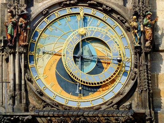 Window clock prague old town Photo