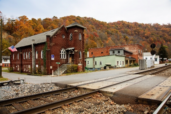 Forest track railroad fall Photo