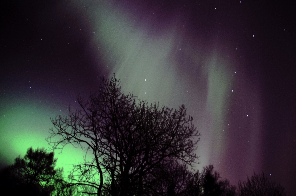 Night atmosphere aurora northern lights