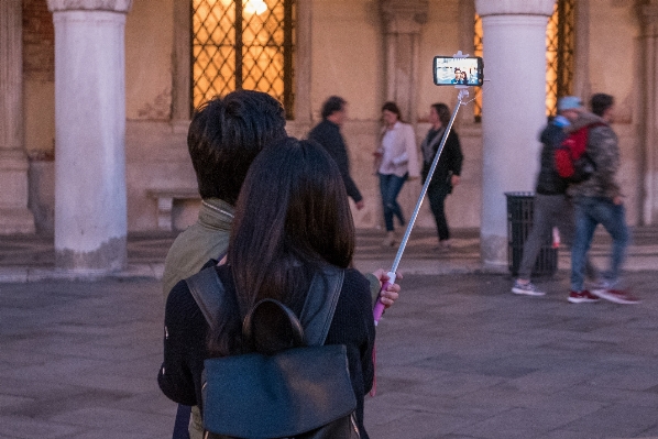 Smartphone girl road street Photo