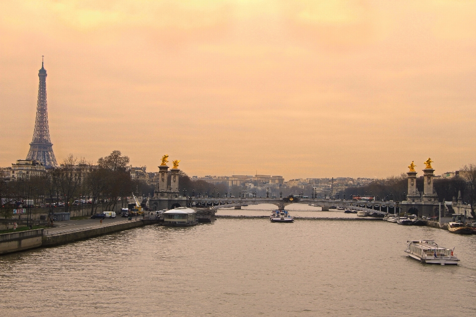 Mer dock coucher de soleil pont