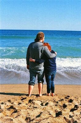 Man beach sea coast Photo