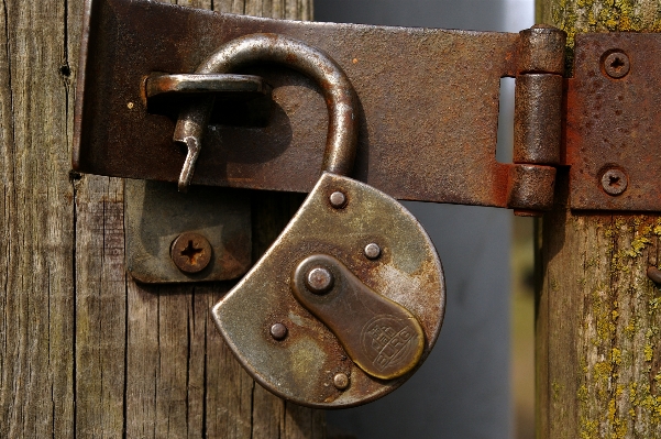 Open wood leather key Photo