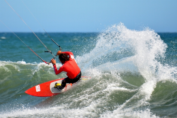 Man beach sea water Photo