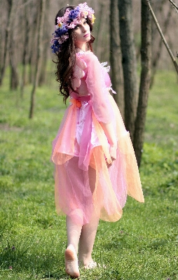 Girl white meadow flower Photo