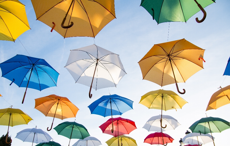 Wind umbrella colorful illustration