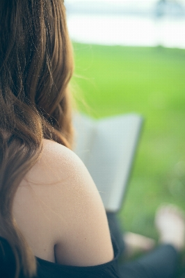 Hand grass book person Photo