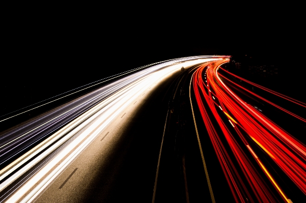 Light bridge night highway Photo