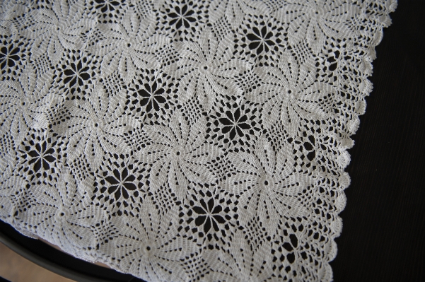 Pattern lace material tablecloth Photo