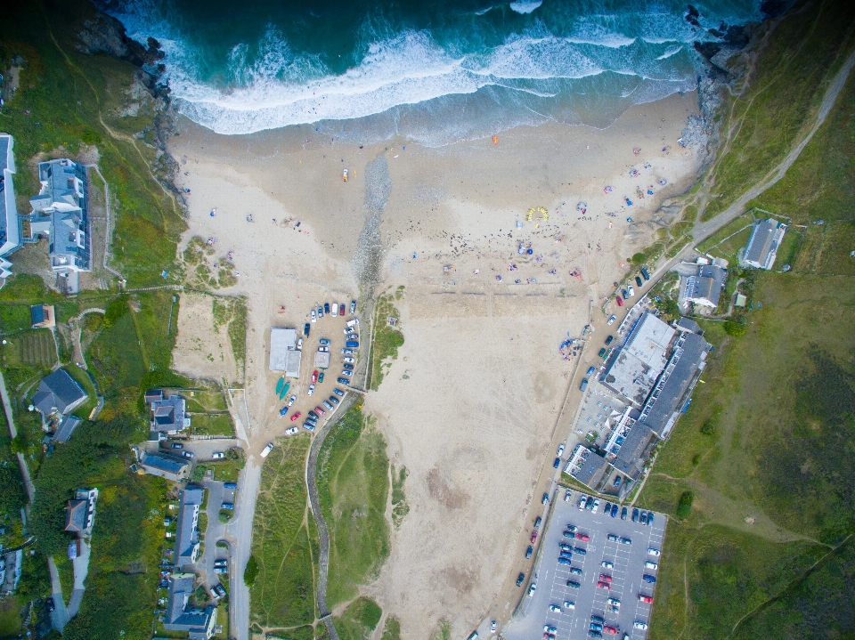 Beach sea sand aerial view