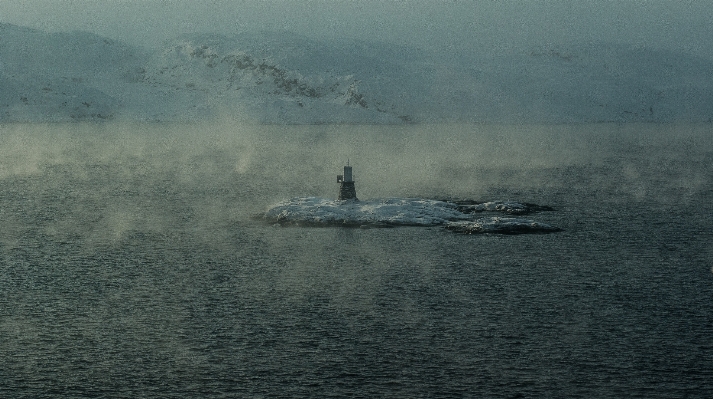 Sea lighthouse fog mist Photo