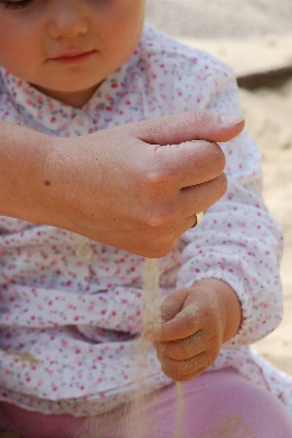 Hand strand sand person Foto