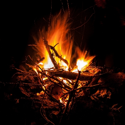 Wood night sparkler flame Photo