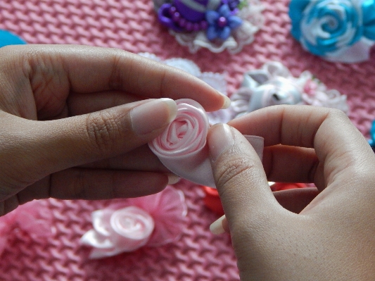 Hand flower petal pattern Photo