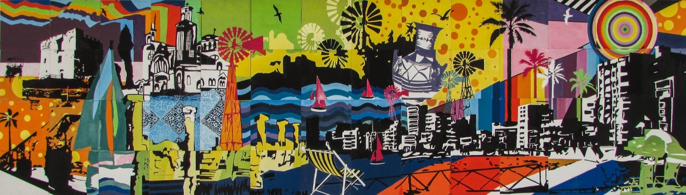 Colourful tourism graffiti painting Photo