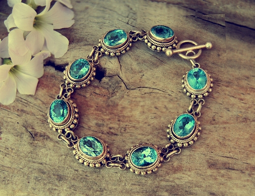 Green fashion blue jewelry Photo