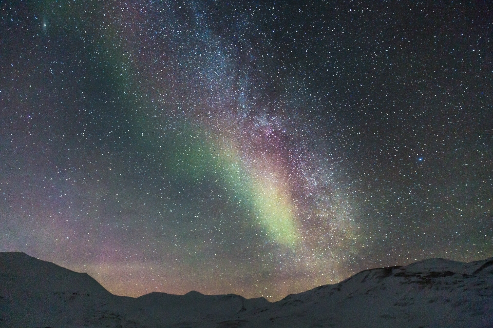 Nature snow night star