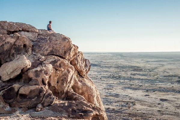 Man landscape sea coast Photo