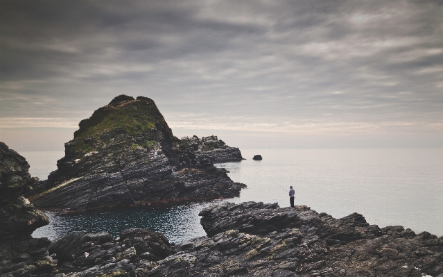 Man beach landscape sea Photo